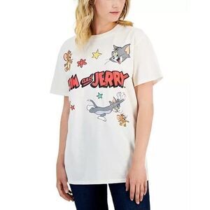 TOM AND JERRY Juniors Graphic-Print Boyfriend T-Shirt size XL